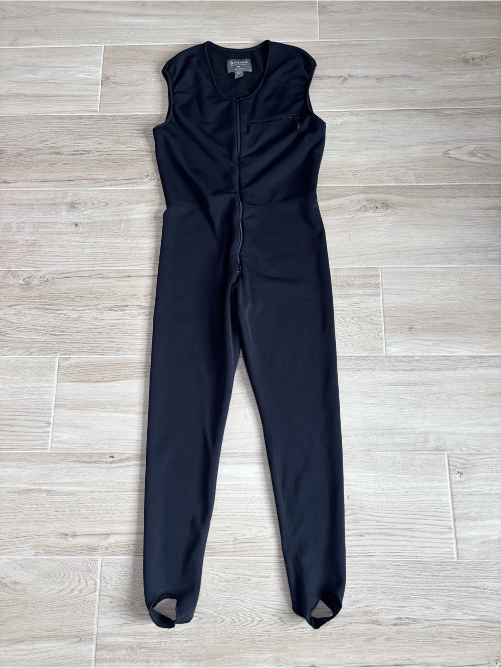 Men’s Simms Fleece Mid Layer Bib Black Fishing Size Medium